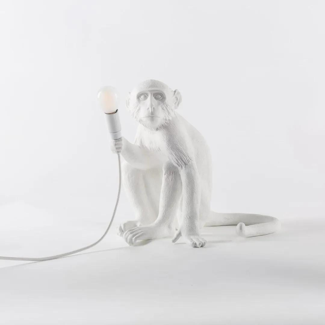 Seletti Sitting Monkey Tafellamp - Wit - afbeelding 6 van 6