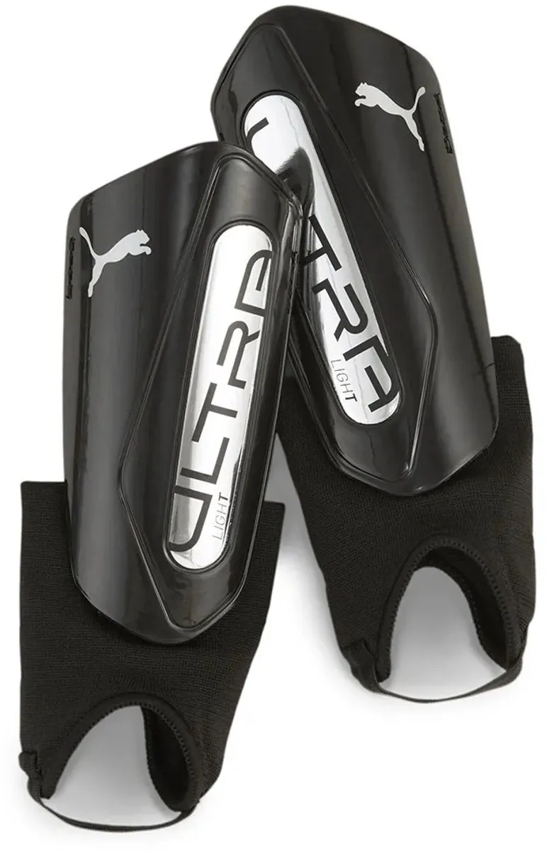 PUMA Ultra Light Ankle Scheenbeschermers - L - Zwart/Zilver