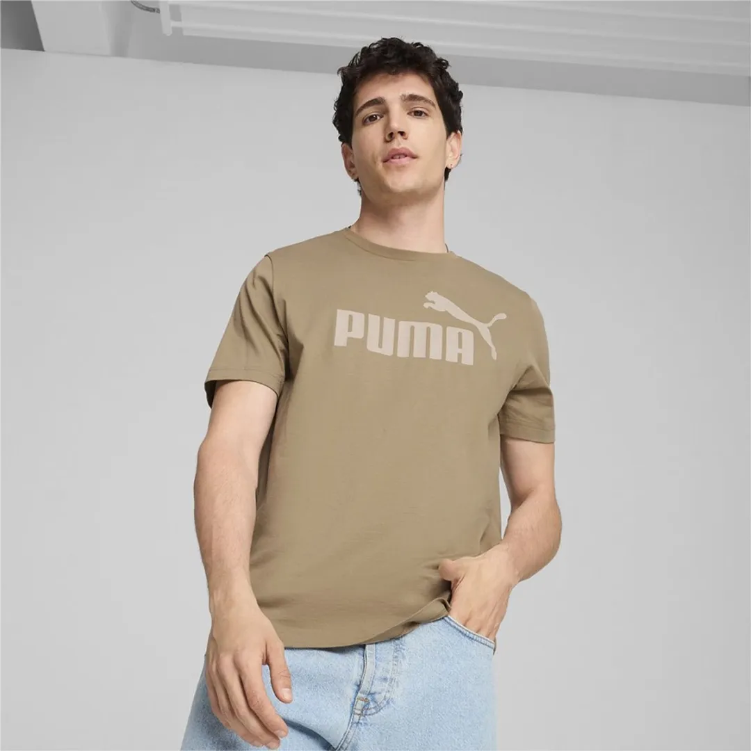 PUMA Ess Logo T-shirt - S - Beige