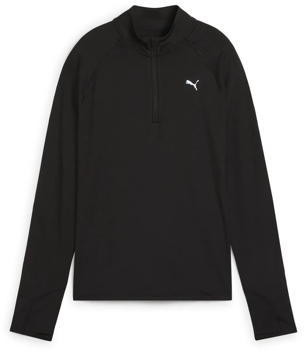 PUMA W Run Velocity Cloudspun 1/4 Zip Dames Sporttop - Zwart