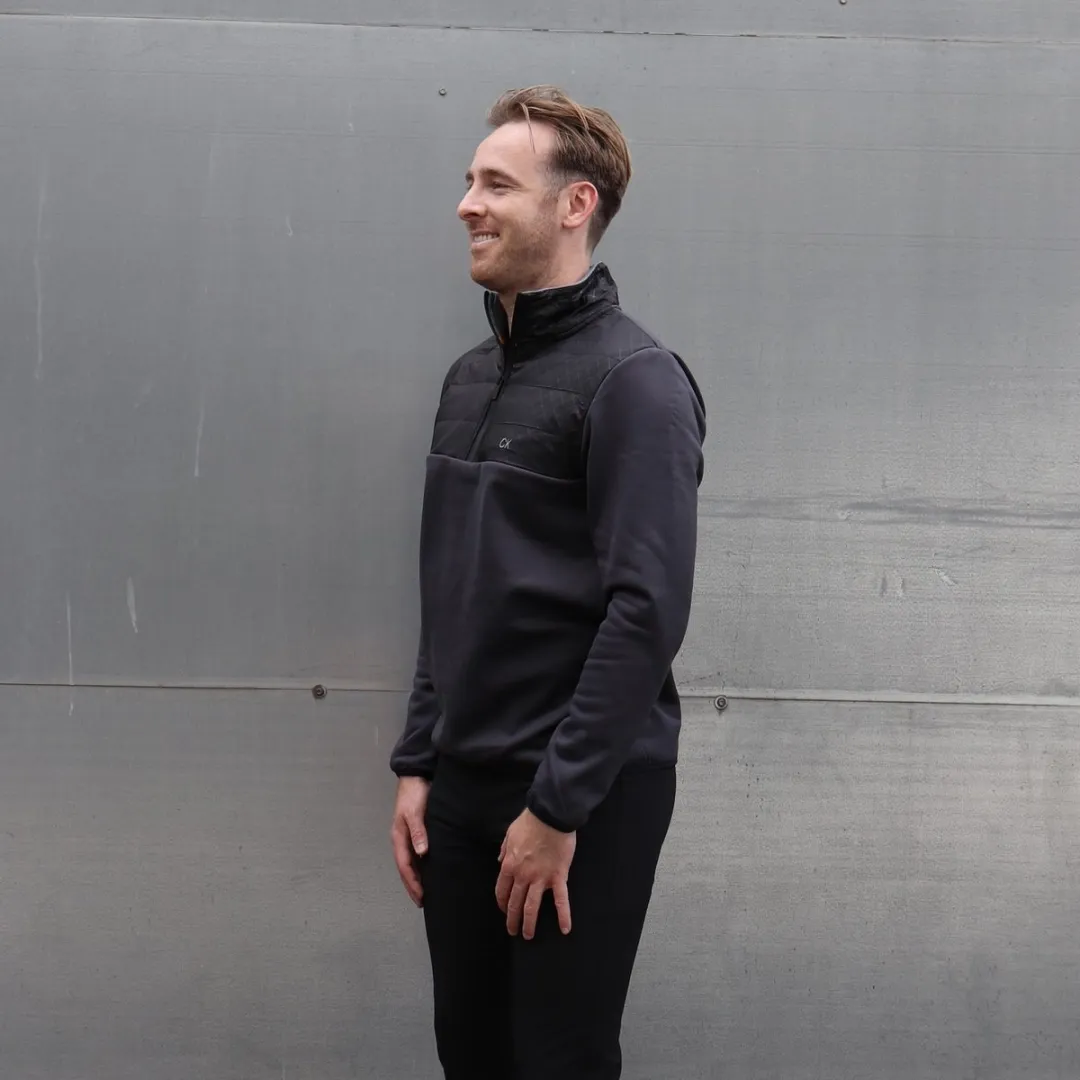 Calvin Klein Ramond Hybrid 1/4 Zip Sweater - Grijs