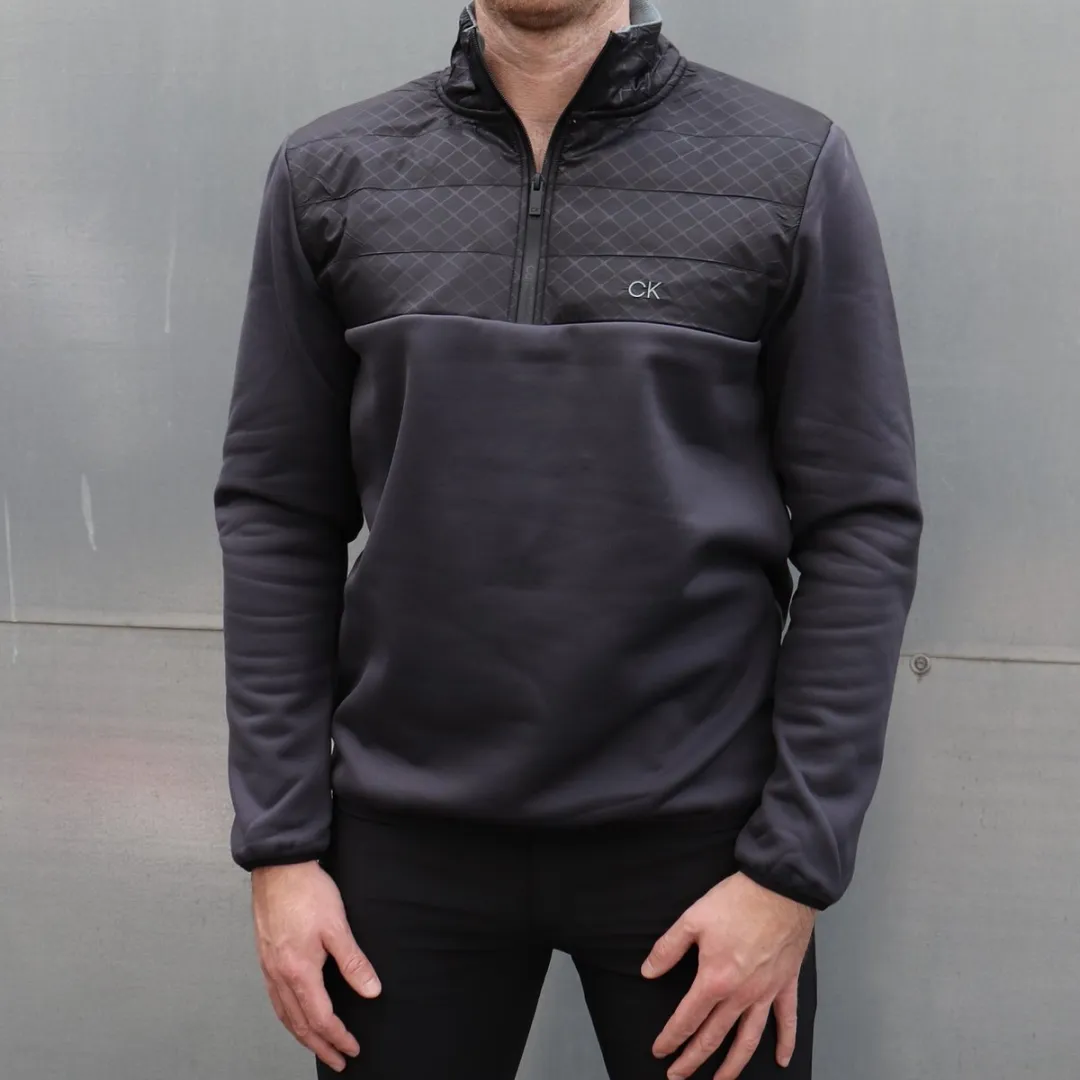 Calvin Klein Ramond Hybrid 1/4 Zip Sweater - Grijs