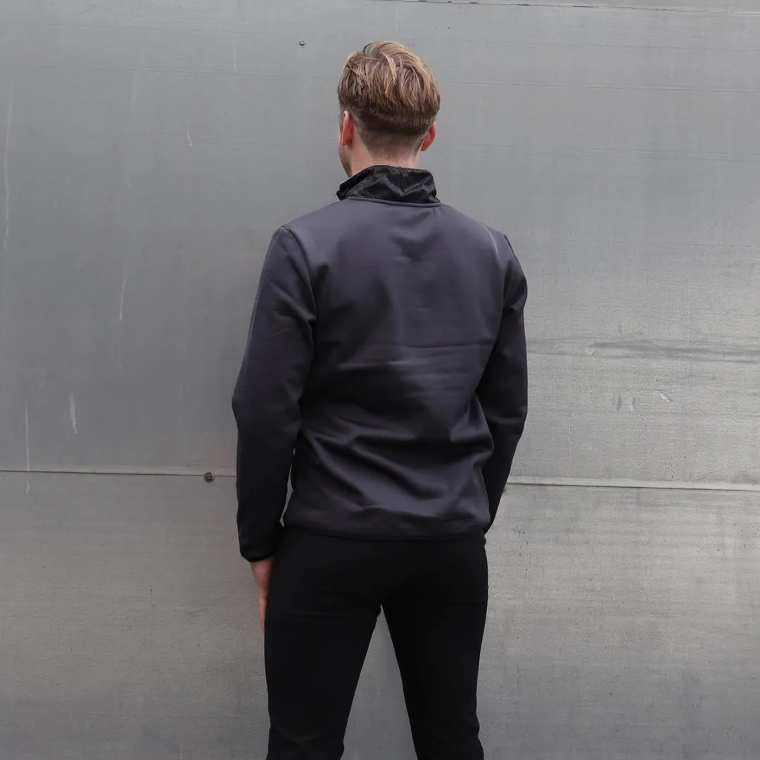 Calvin Klein Ramond Hybrid 1/4 Zip Sweater - Grijs