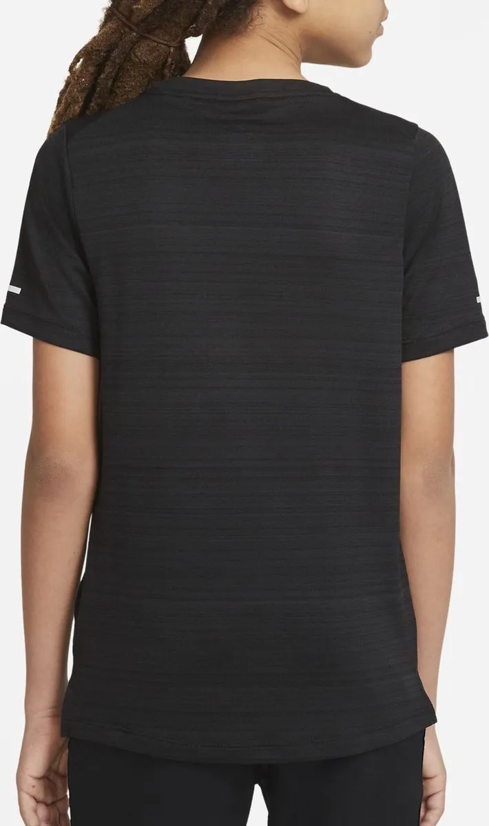Nike Dri-FIT Miler Jongens Sportshirt DD3055-010 - XL - Zwart