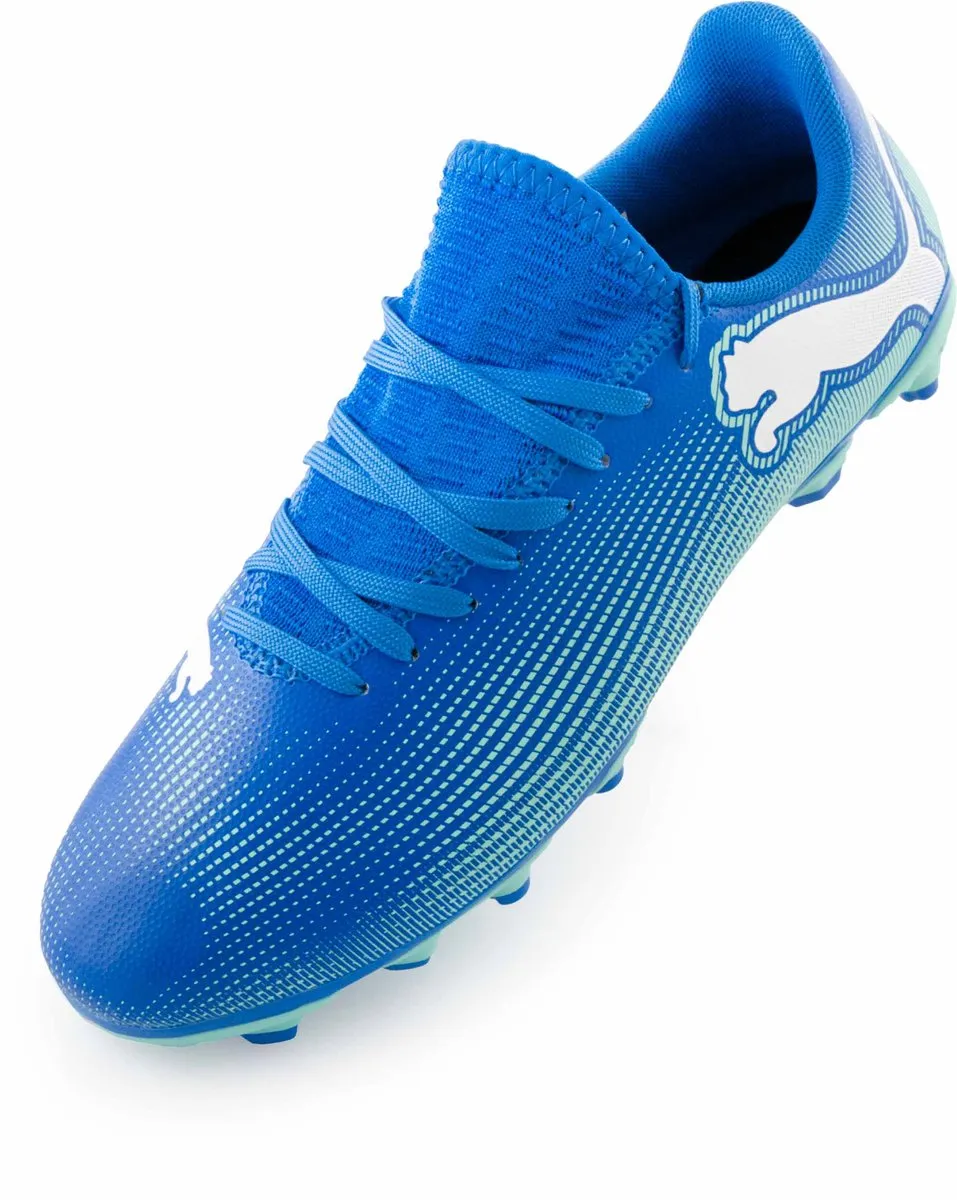 PUMA Future 7 Play Voetbalschoenen Junior 37 - Blauw/Groen/Wit