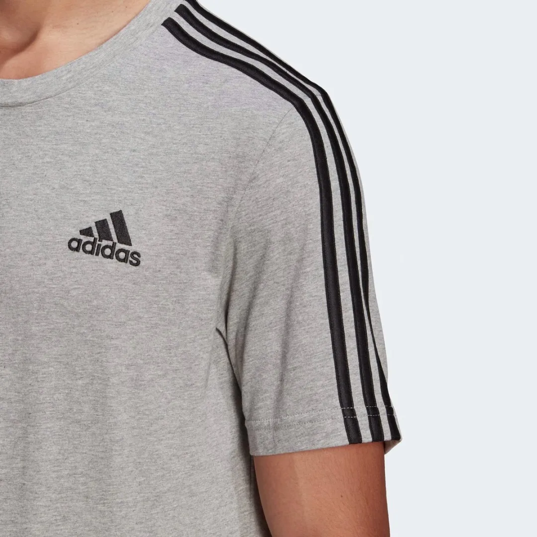 adidas Essentials 3-Stripes Sportshirt GL3735 - S - Grijs/Zwart