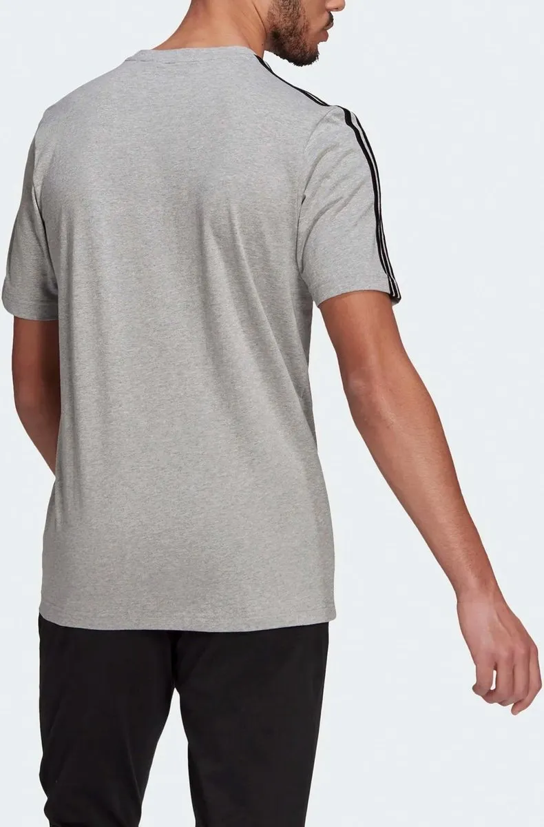 adidas Essentials 3-Stripes Sportshirt GL3735 - S - Grijs/Zwart