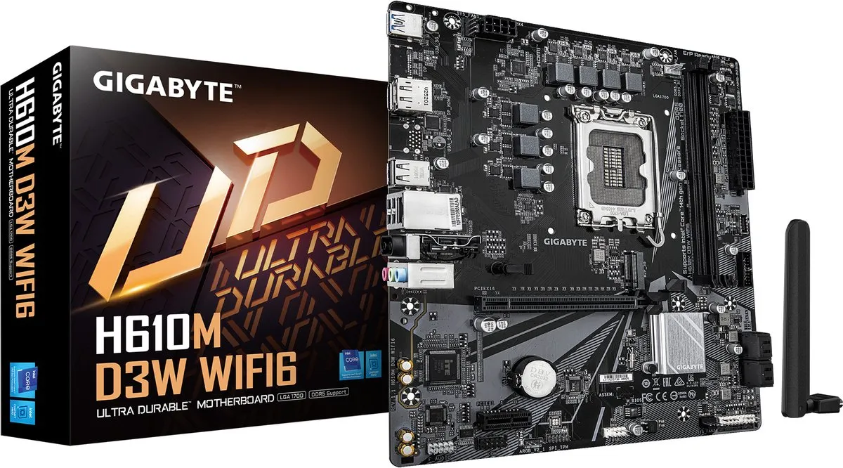 Gigabyte H610M D3W WIFI6 Micro-ATX Moederbord