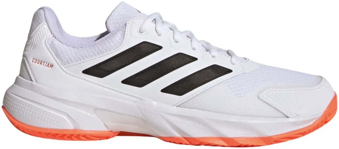 adidas CourtJam Control 3 Clay Tennisschoenen - 43 1/3 - Wit/Zwart/Oranje