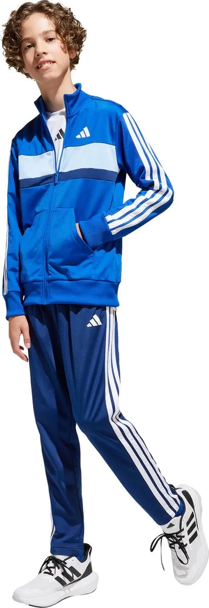 adidas Tiberio 3-Stripes Trainingspak Kids - Blauw - 110