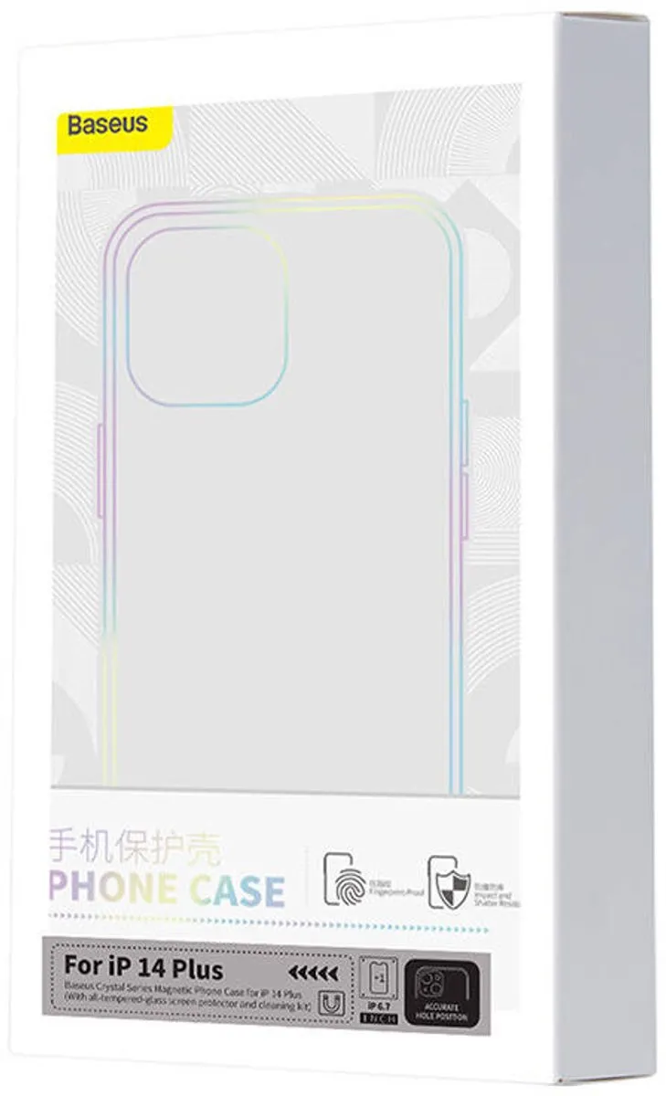 Baseus Crystal Series Hoesje iPhone 14 Plus - Magnetisch + Glas - Transparent - afbeelding 6 van 6