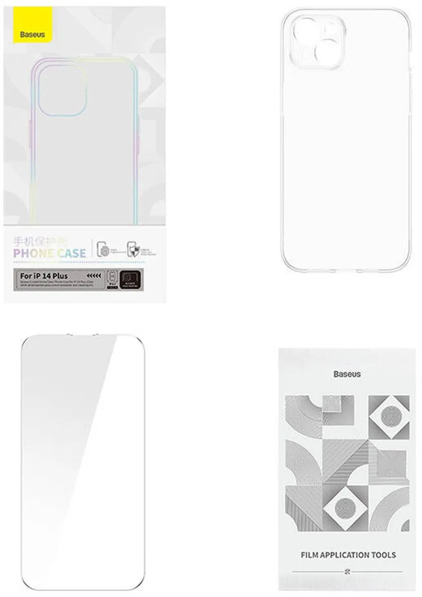 Baseus Crystal Series Hoesje iPhone 14 Plus - Magnetisch + Glas - Transparent - afbeelding 3 van 6