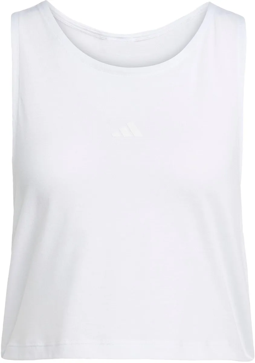 Adidas Performance Essentials Korte Yogatanktop - Wit