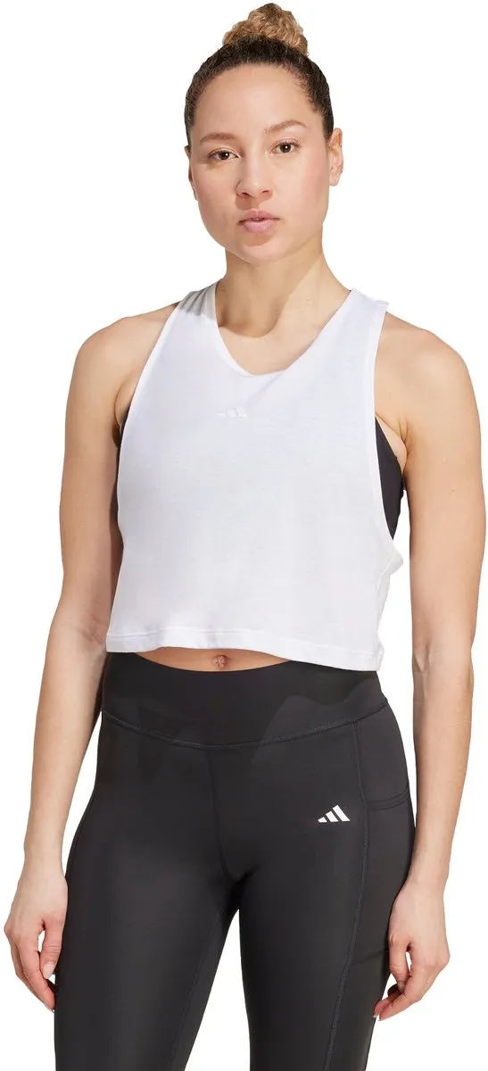 Adidas Performance Essentials Korte Yogatanktop - Wit