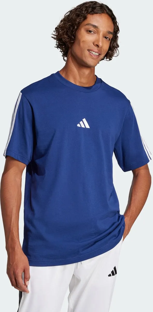 adidas Essentials 3-Stripes T-shirt Heren - Blauw - afbeelding 5 van 6