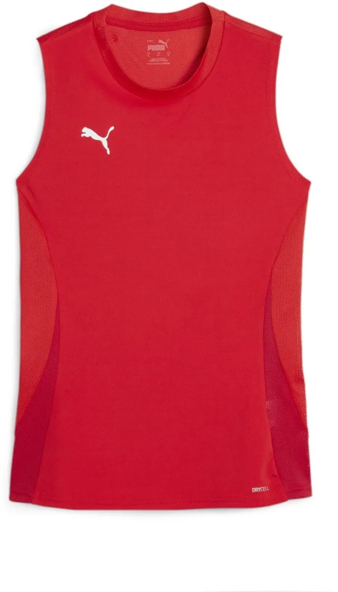 PUMA Damen TeamGoal Sleeveless Jersey S - Puma Red/White/Fast Red