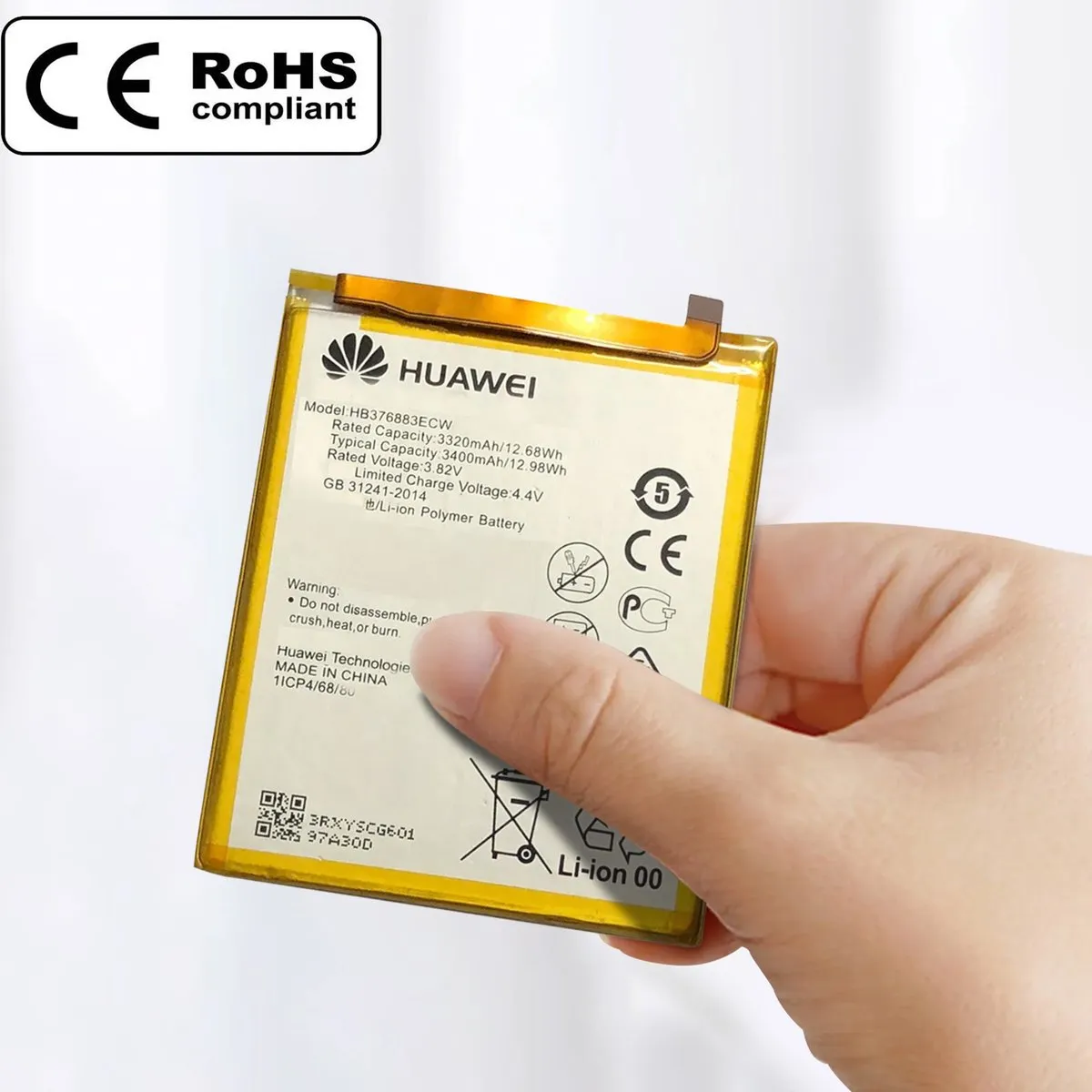 Huawei P9 Plus HB376883ECW Interne batterij - 3400mAh - Wit - afbeelding 4 van 5