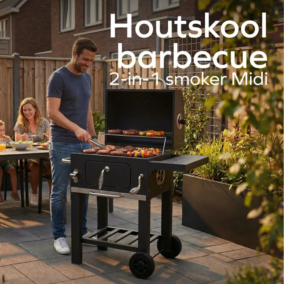 KitchenBrothers BBQ KB1004214 - 40cm - 12 Burgers - Zwart