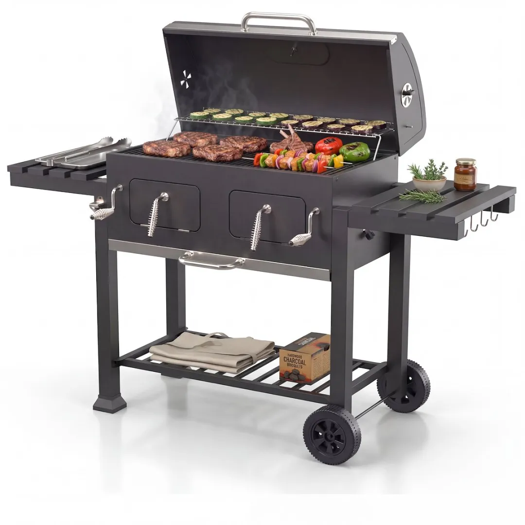 KitchenBrothers BBQ KB1004214 - 40cm - 12 Burgers - Zwart
