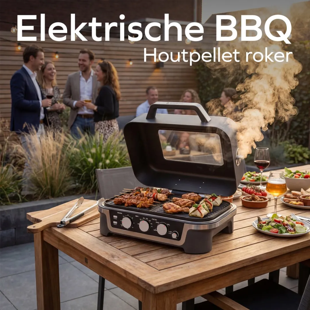 KitchenBrothers BBQ KB1004214 - 40cm - 12 Burgers - Zwart