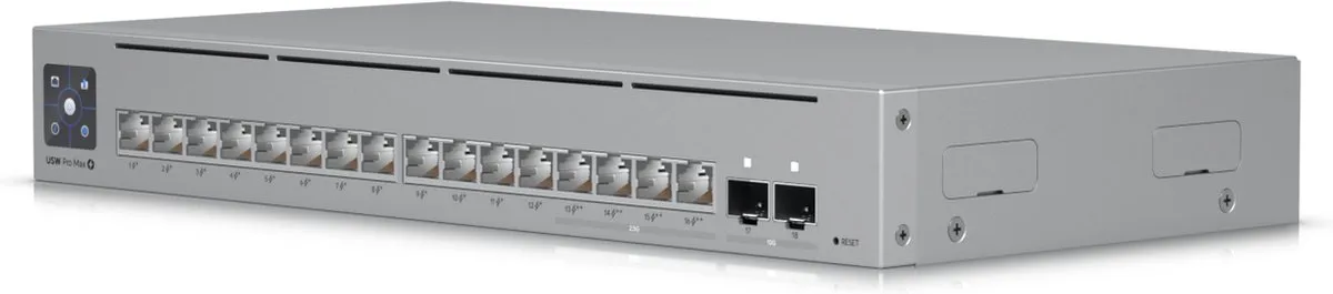 Ubiquiti USW-Pro-Max-16-PoE Netwerkswitch - 16 PoE-poorten 180W - 10G