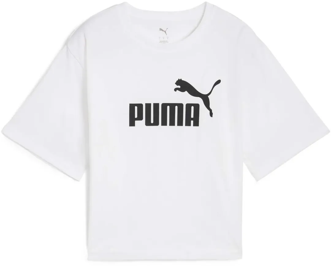 PUMA Ess Cropped T-Shirt No. 1 Relaxed Tee Logo - Zwart L