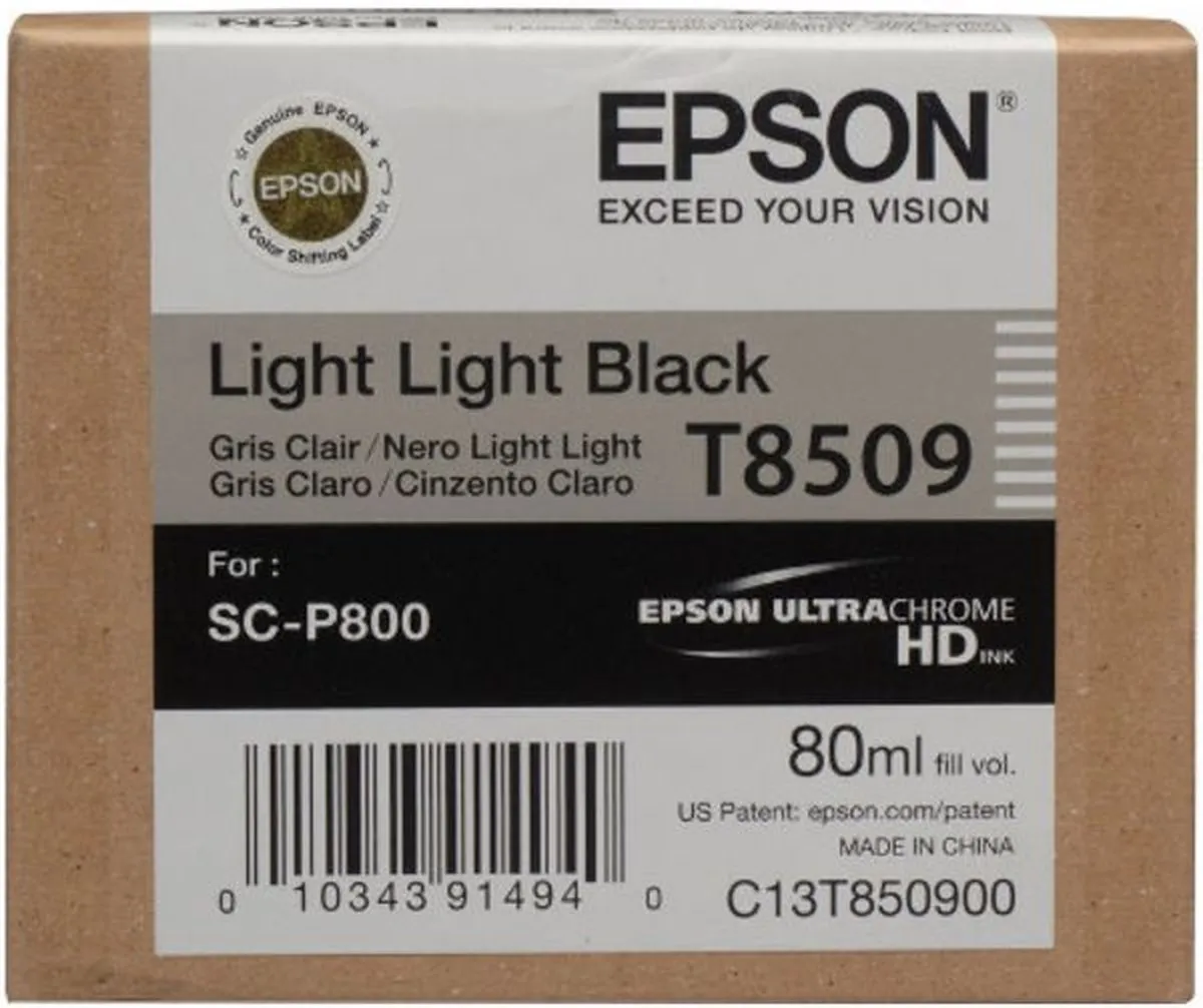 Epson T8509 C13T850900 Inktcartridge - Licht Zwart