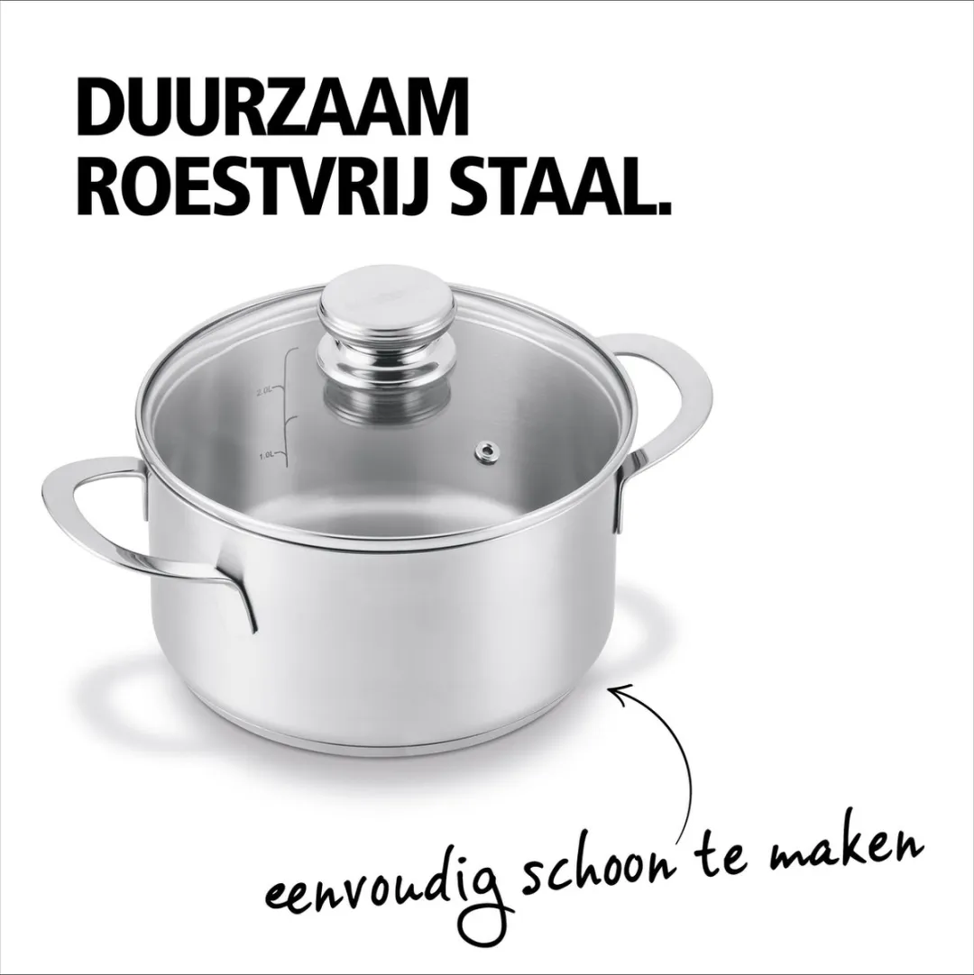 Brabantia Enjoyment Kookpan 24cm - RVS - Glazen deksel - Inductie