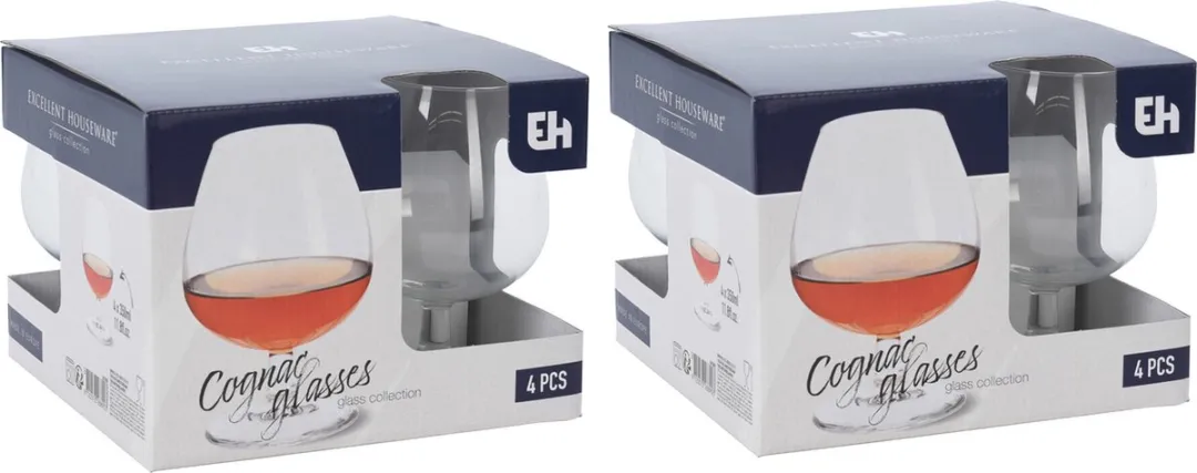 Excellent Houseware Cognacglazen 350ml - 8 Stuks
