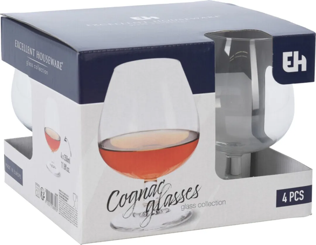 Excellent Houseware Cognacglazen 350ml - 8 Stuks