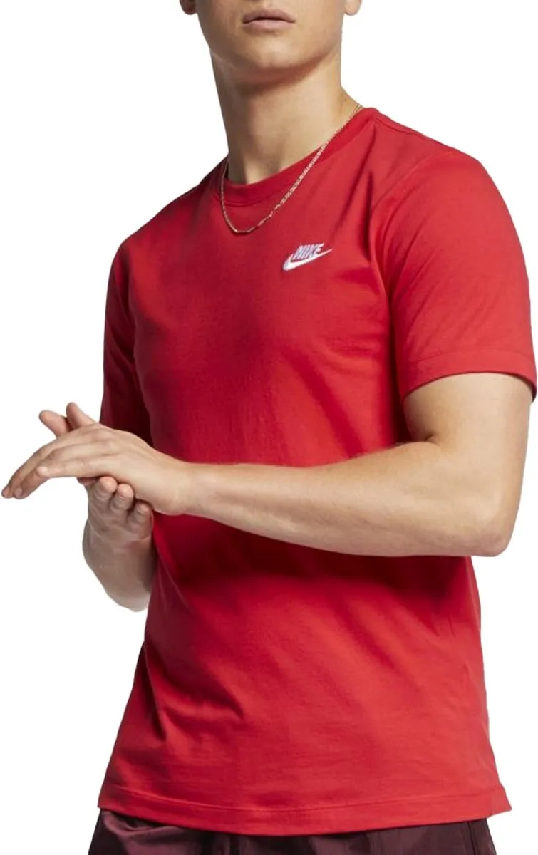 Nike T-shirt Mannen AR4997-657 - Maat L - Rood/Wit