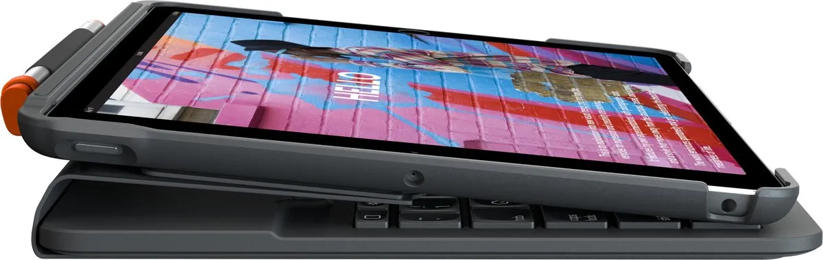 Logitech Slim Folio Toetsenbordcase - iPad 7/8/9 10.2" - Grijs - afbeelding 6 van 6