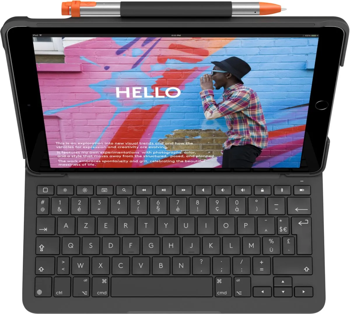 Logitech Slim Folio Toetsenbordcase - iPad 7/8/9 10.2" - Grijs