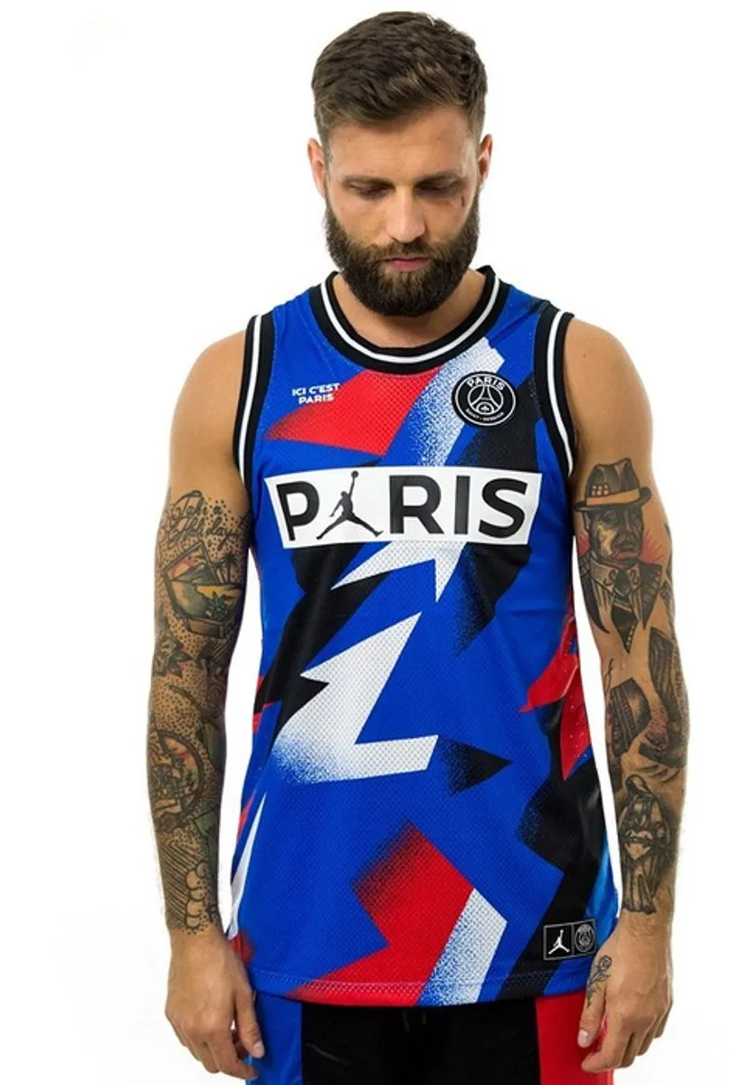 Nike X PSG Jordan Tenue Basketbal - S - Blauw/Rood/Zwart