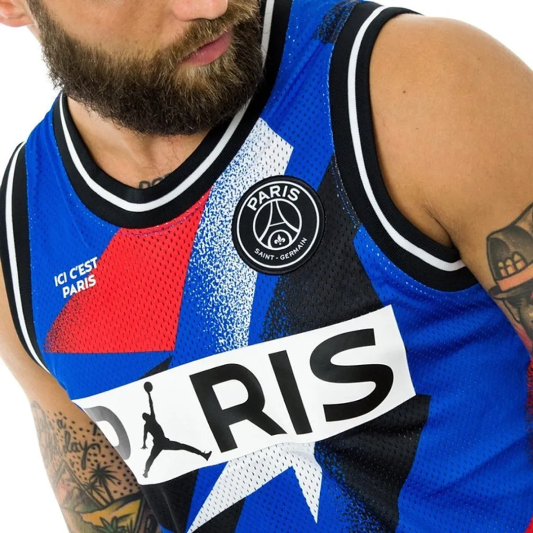 Nike X PSG Jordan Tenue Basketbal - S - Blauw/Rood/Zwart