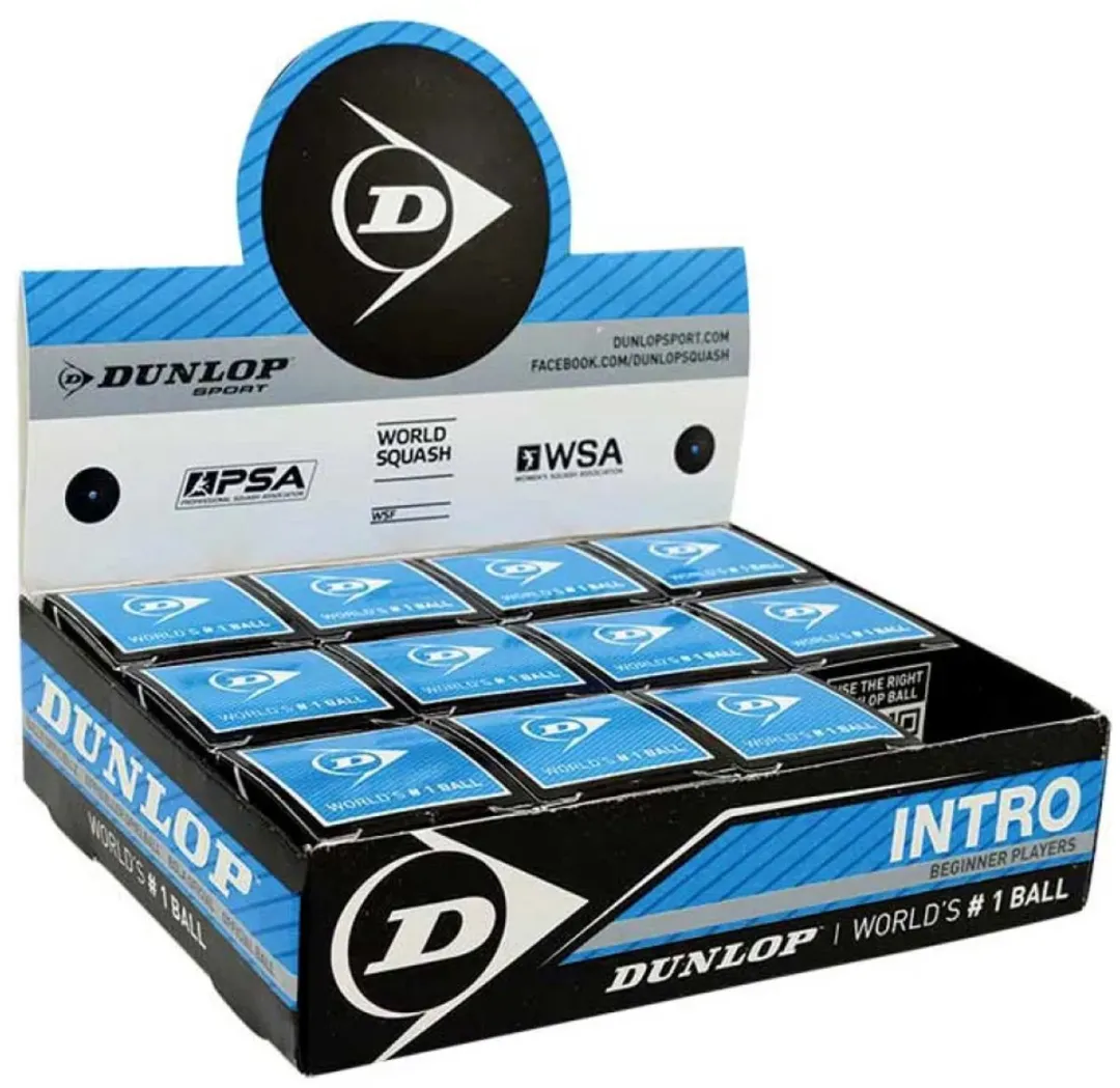 Dunlop INTRO Squashballen - 12 Stuks