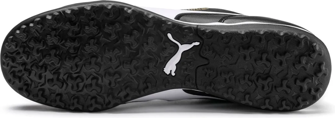 PUMA King Top TT Voetbalschoenen - Maat 40 - Zwart/Wit/Goud