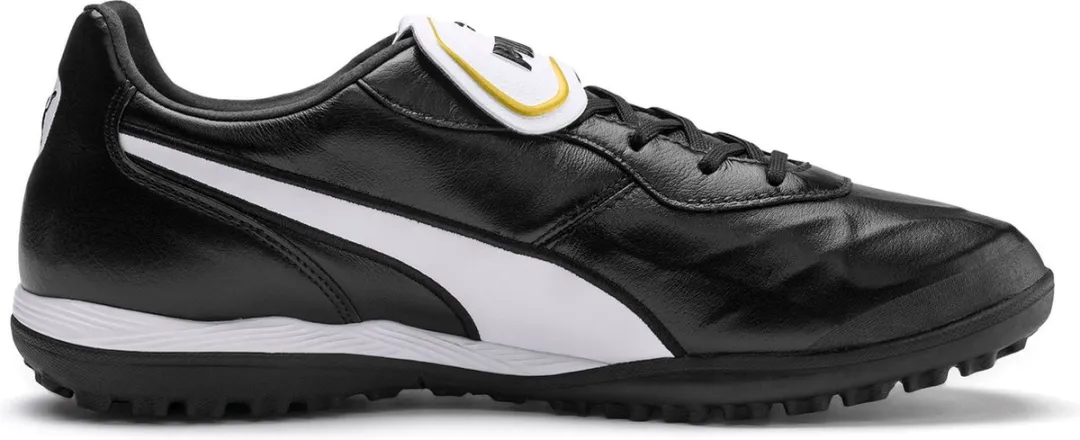 PUMA King Top TT Voetbalschoenen - Maat 40 - Zwart/Wit/Goud