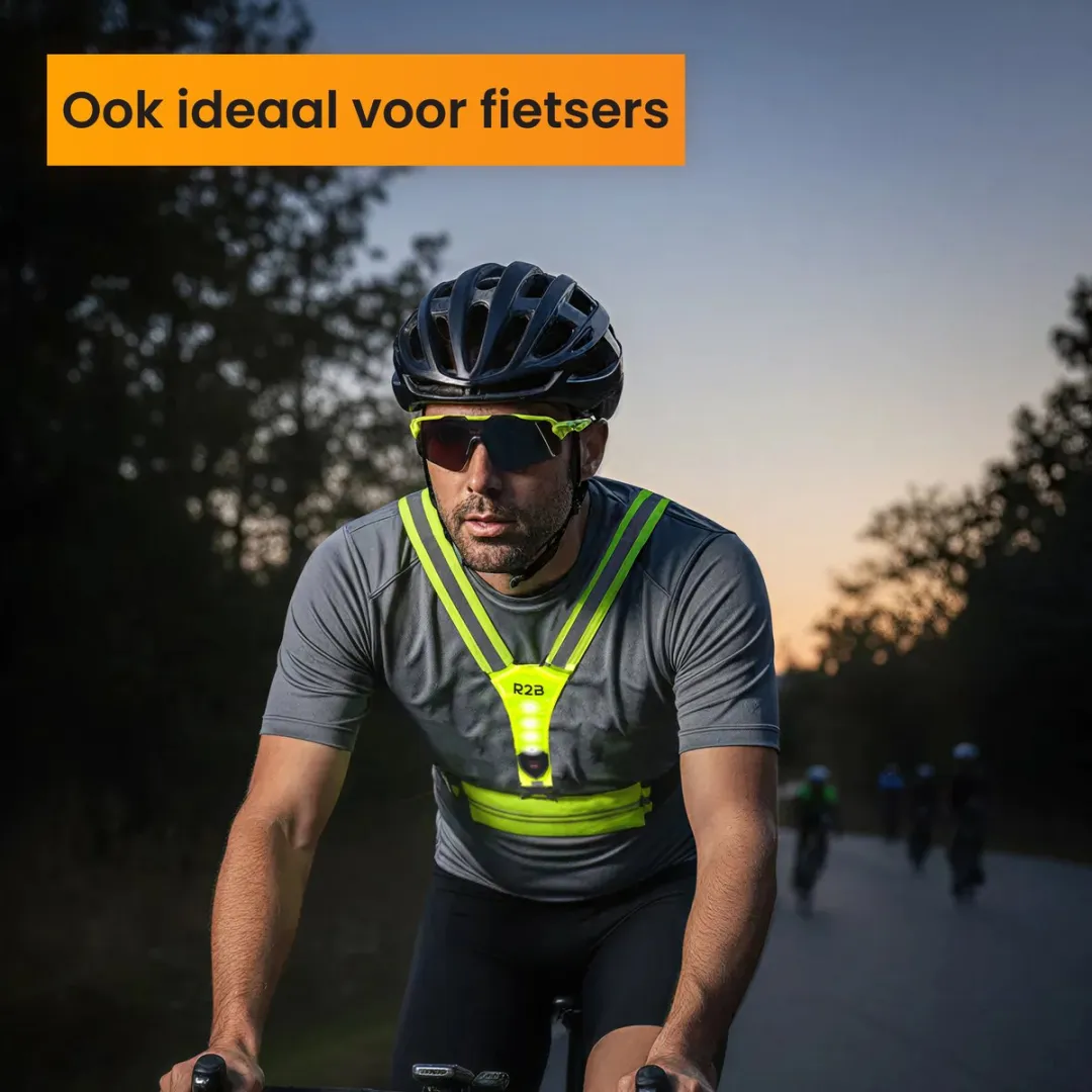 R2B Hardloopvest Neongeel - USB-C Oplaadbaar