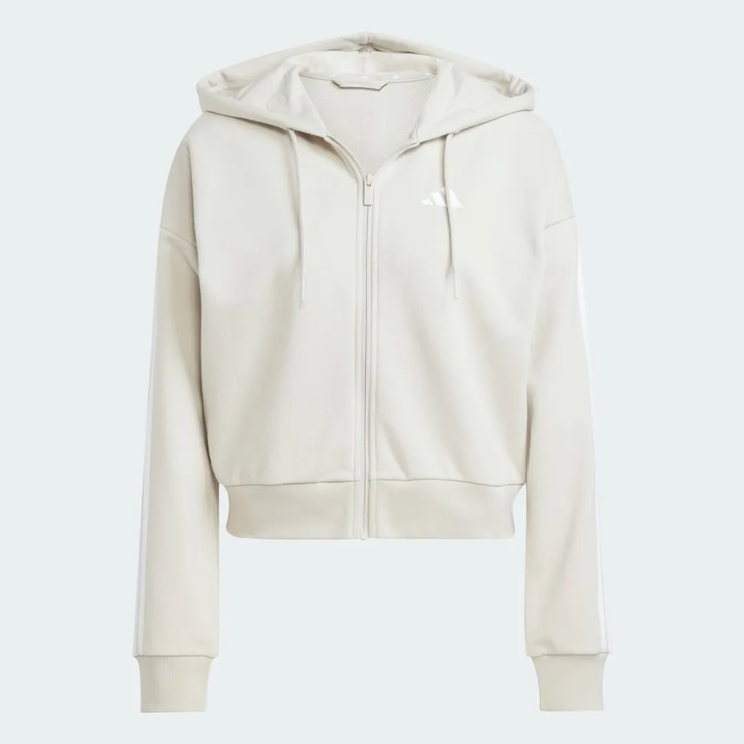 adidas Essentials 3-Stripes French Terry Ritshoodie JW1821 - Beige