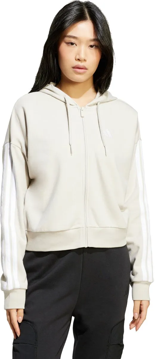 adidas Essentials 3-Stripes French Terry Ritshoodie JW1821 - Beige