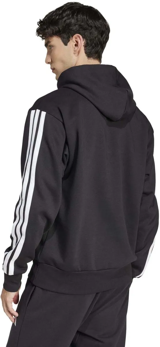 adidas M 3S Heren Hoodie - Maat L - Zwart/Wit