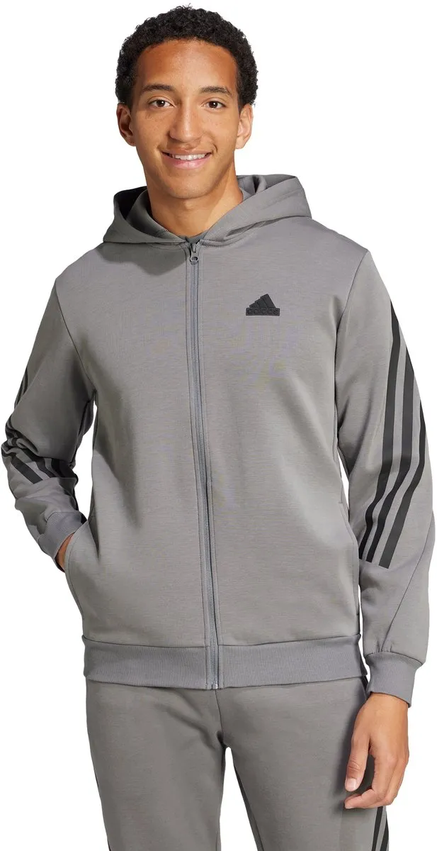 adidas Future Icons 3-Stripes Ritshoodie IW8529 - Grijs - XL