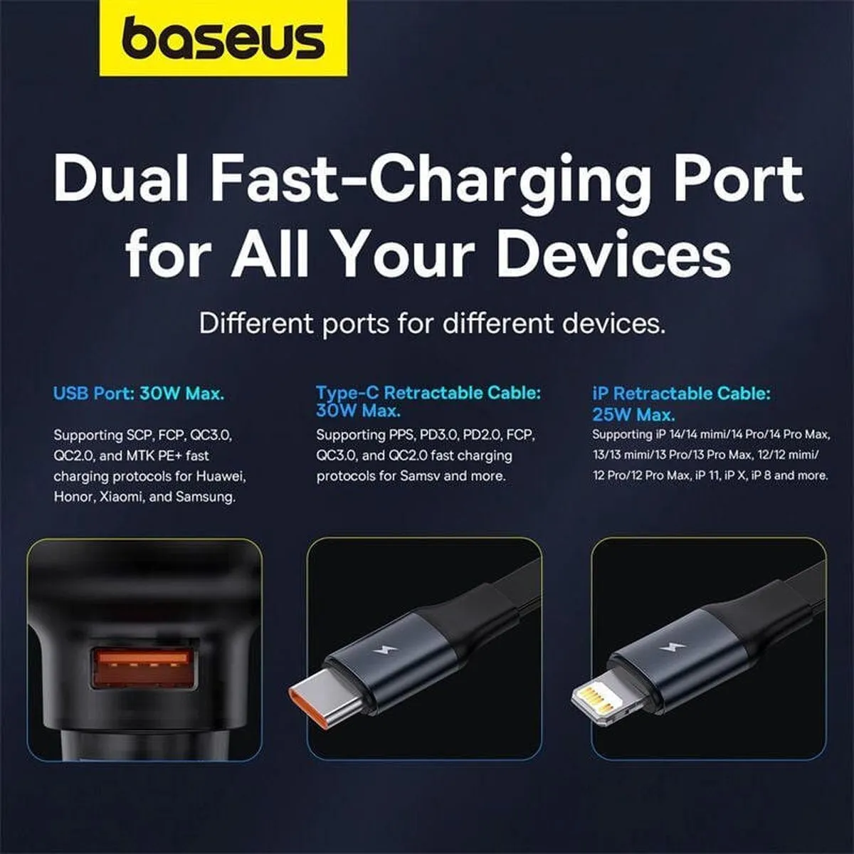 Baseus Enjoyment Autolader 55W - 2x USB - Zwart