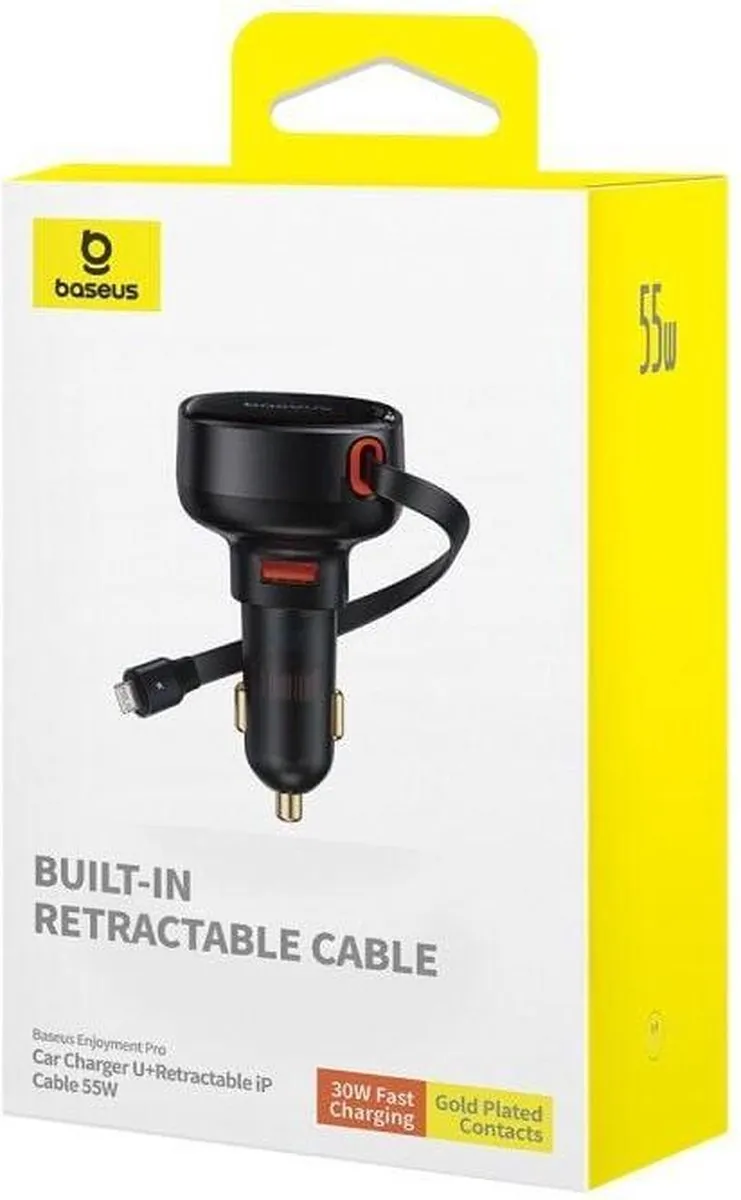 Baseus Enjoyment Autolader 55W - 2x USB - Zwart