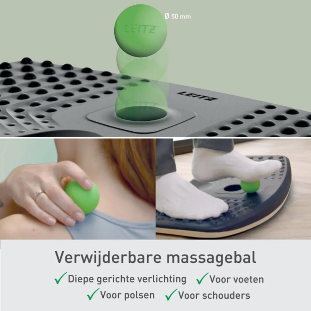 Leitz Ergo Actief Balance Board Donkergrijs - met Massagebal