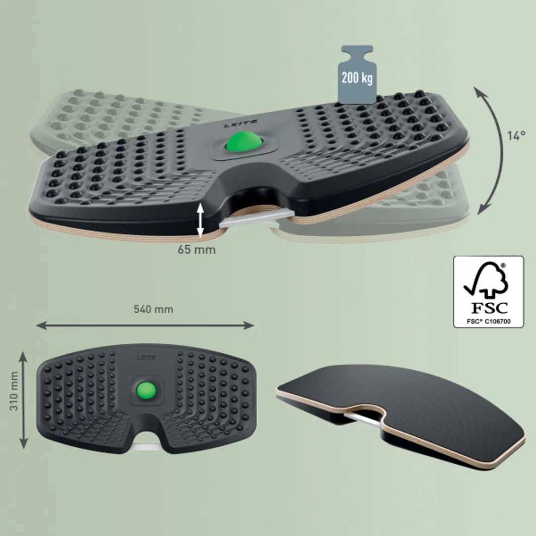 Leitz Ergo Actief Balance Board Donkergrijs - met Massagebal - afbeelding 6 van 6