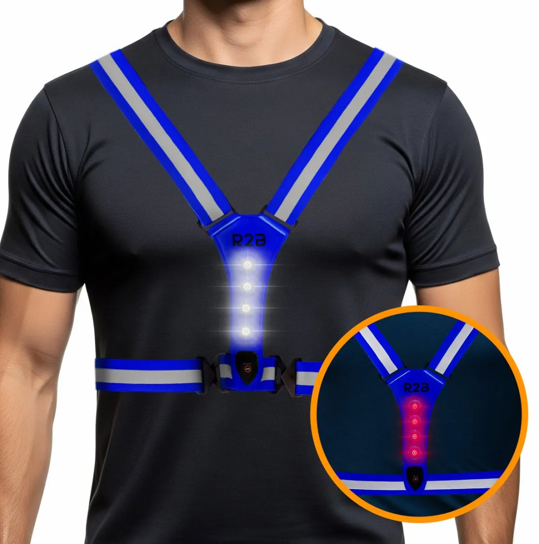 R2B Hardloopverlichtingsvest Blauw