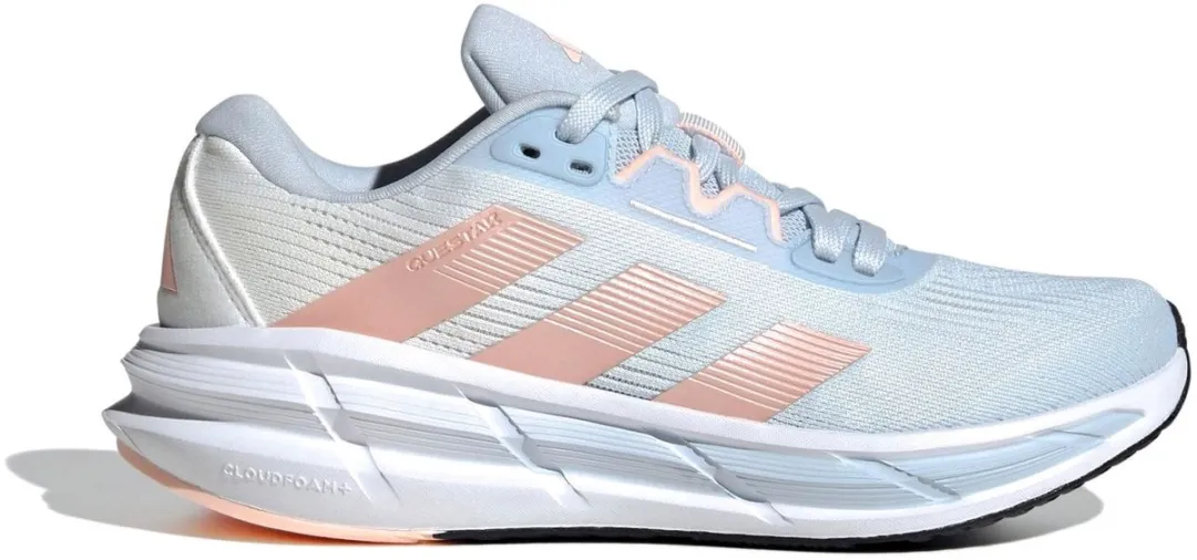 Adidas Questar 3 Hardloopschoenen Dames 38 - Lichtblauw/Oranje/Wit