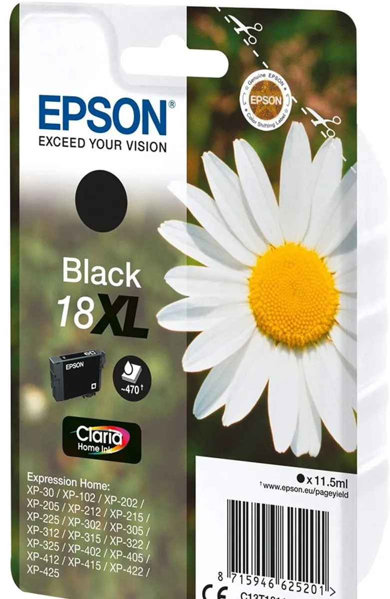 Epson 18XL Inktcartridge Zwart C13T18114010